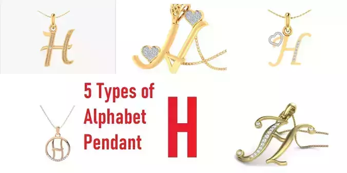 Letter Alphabet-H pendant 3dm stl render detail 3D print model