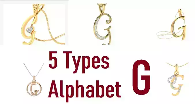 Letter Alphabet-G pendant 3dm stl render detail 3D print model