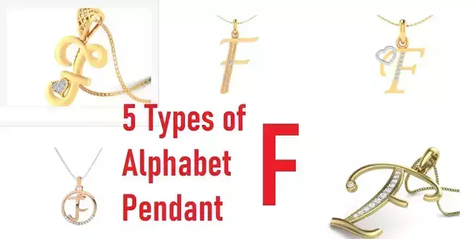 Letter Alphabet-F pendant 3dm stl render detail 3D print model