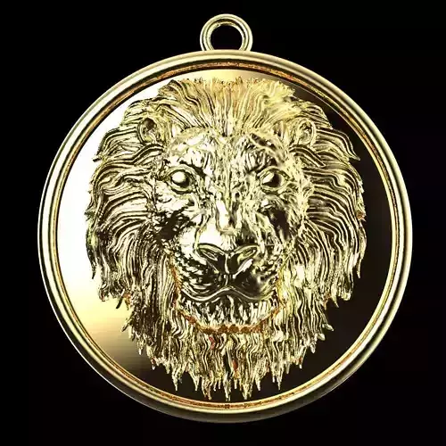 Lion medallion lion pendant