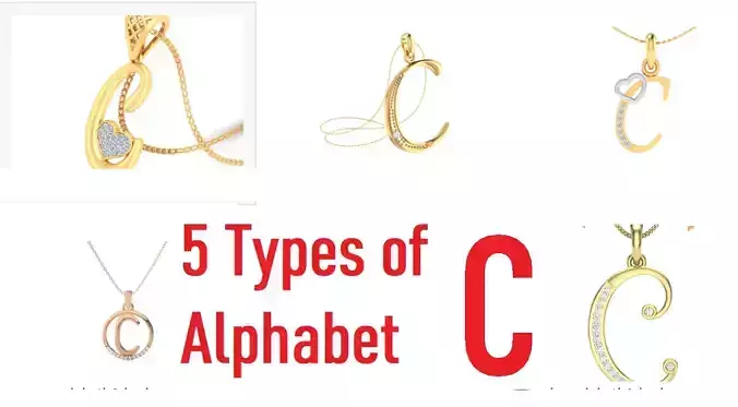 Letter Alphabet-C pendant 3dm stl render detail 3D print model