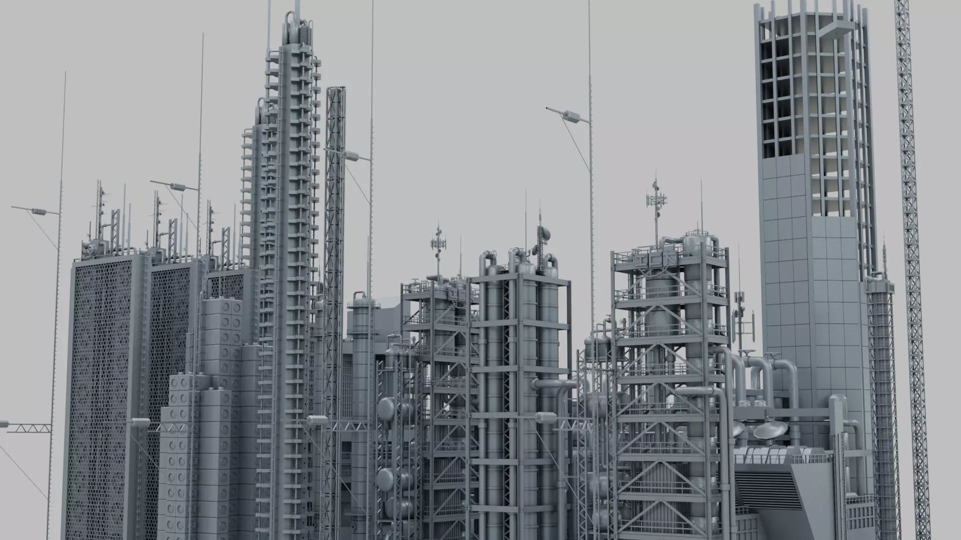 Sci-Fi Industrial Base 3D model_0