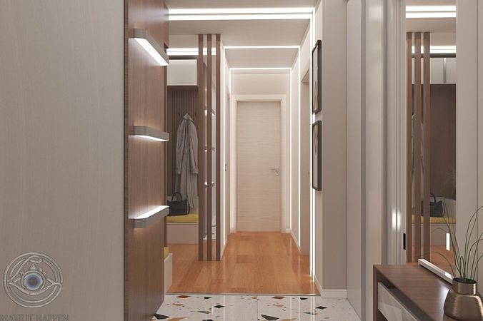 Nazar Decor Modern Apartment 3DMAX Project 3D model 7
