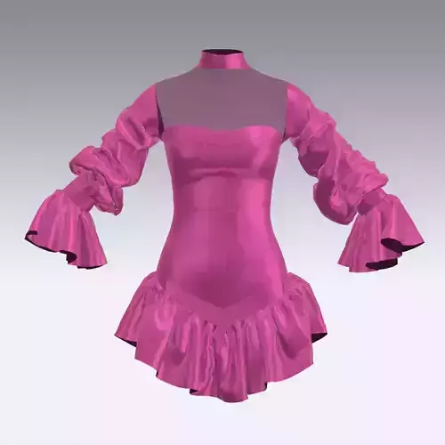 DRESS WATERMELON RUFFLED SLEVEE CORSET BLOUSE RUFFLED SKIRT