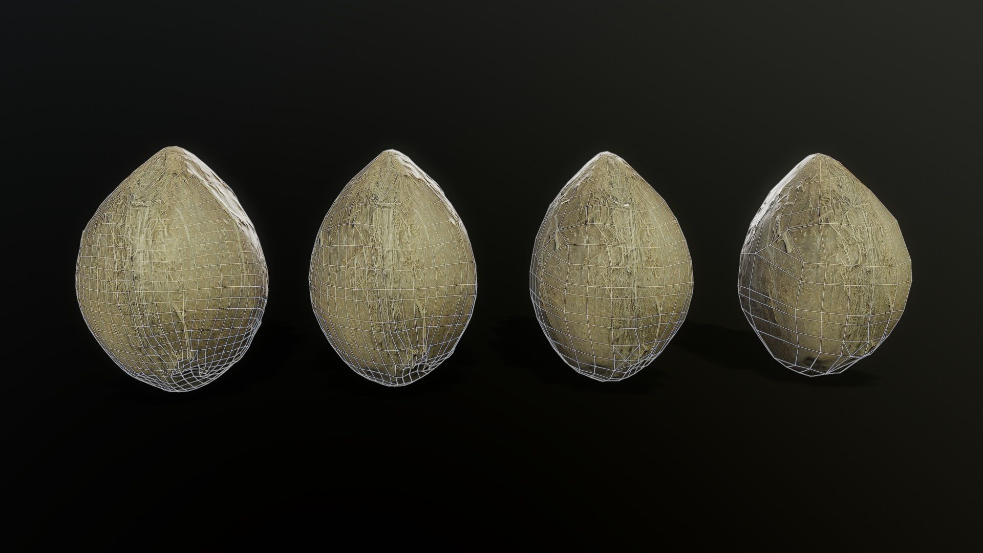 3D Scan Coconut 02 Low-poly 3D model_5