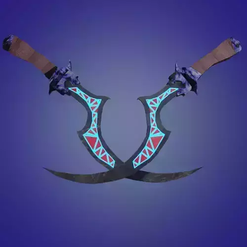 Stylized dagger with transparent inner crystal lwo-poly  