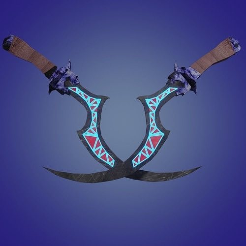Stylized dagger with transparent inner crystal lwo-poly   Free low-poly 3D model