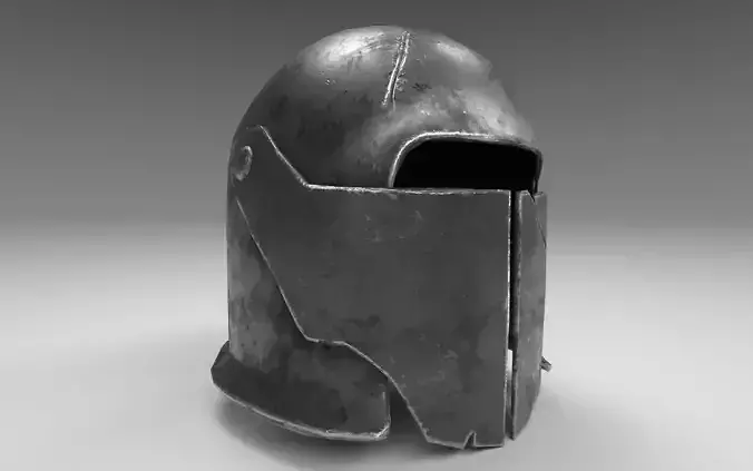 Knights Helmet with PBR material Low-poly 3d model Low-poly 3D model