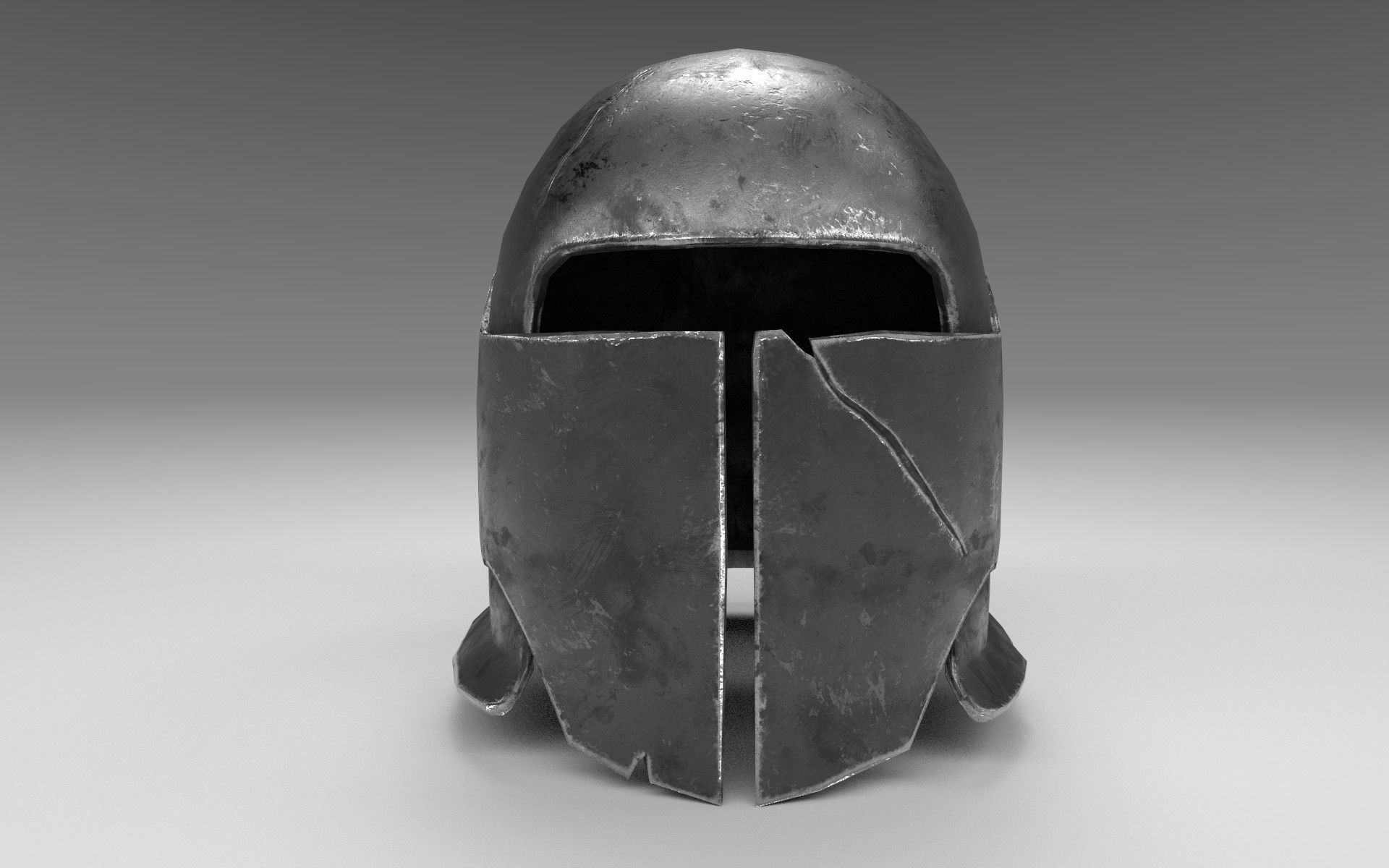 Knights Helmet with PBR material Low-poly 3d model Low-poly 3D model_2