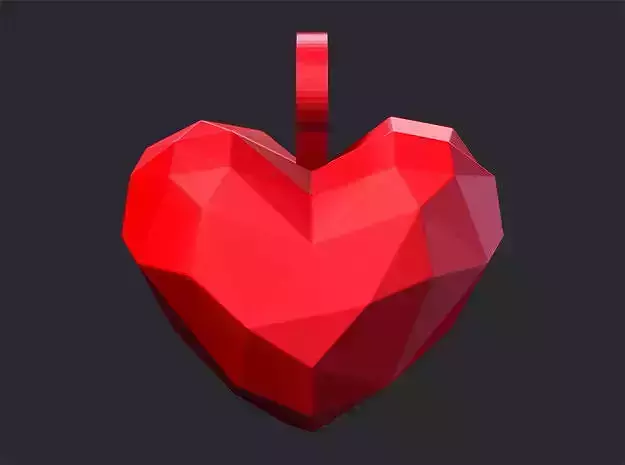 Heart Pendant - Faceted