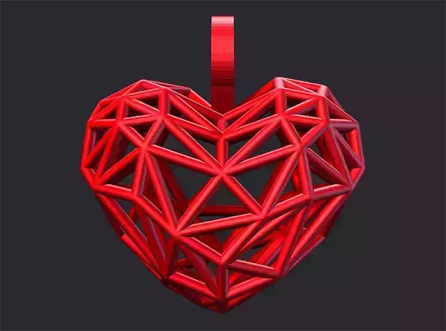 Heart Pendant - Wireframe