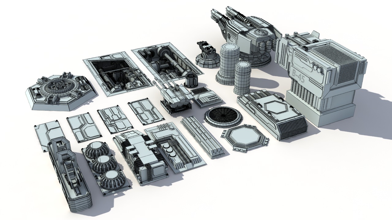 Scifi details and greeble 3D model_21