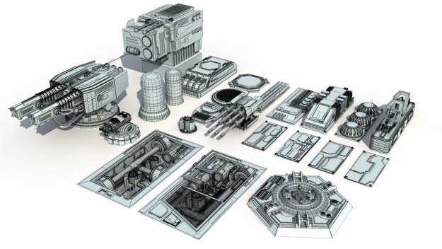Scifi details and greeble 3D model_19