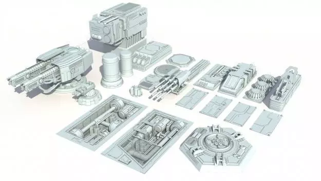 Scifi details and greeble 3D model_0