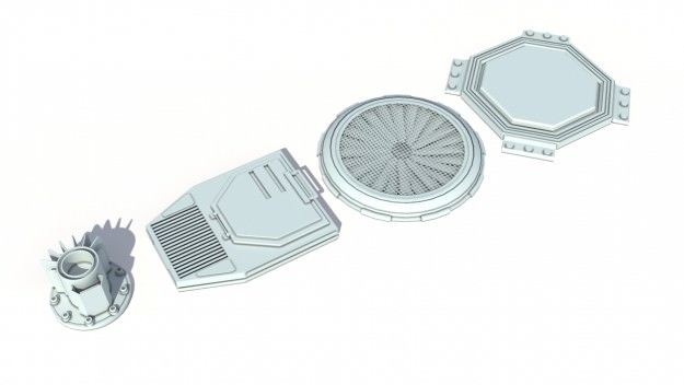 Scifi details and greeble 3D model_16