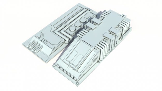 Scifi details and greeble 3D model_14
