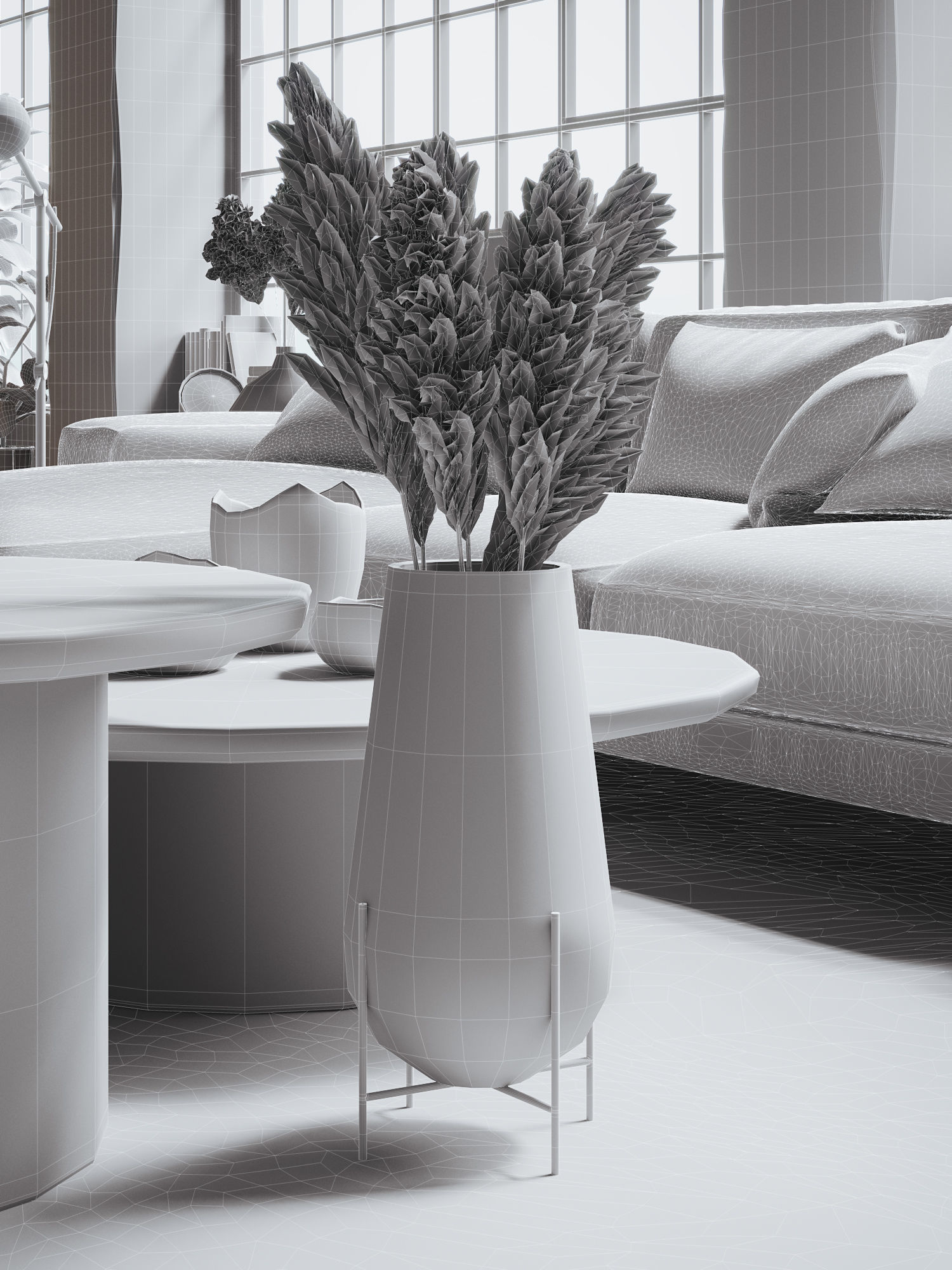 Boho Design Interior Scene for Cinema 4D and Octane Render 3D model_17