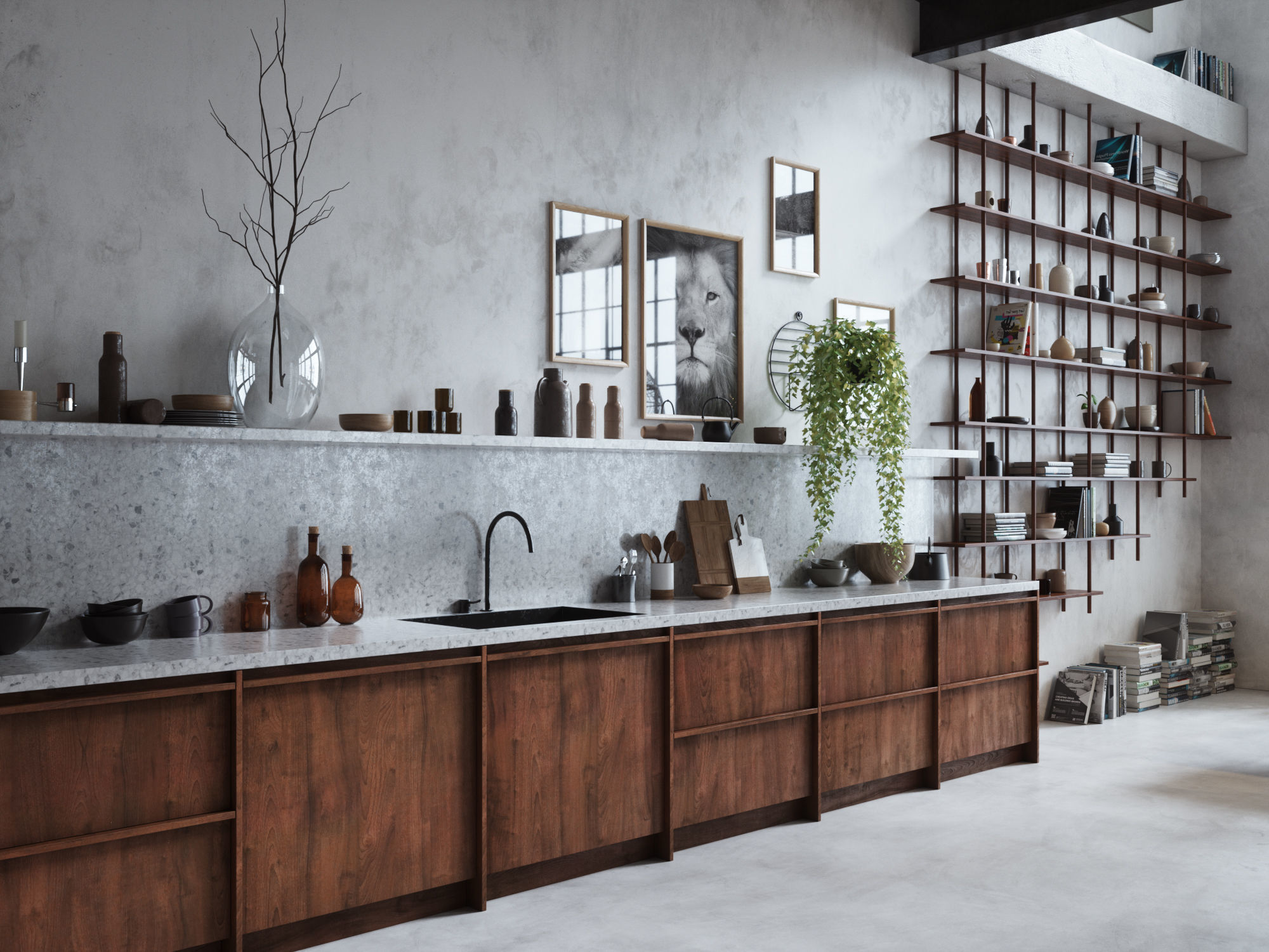 Boho Design Interior Scene for Cinema 4D and Octane Render 3D model_5