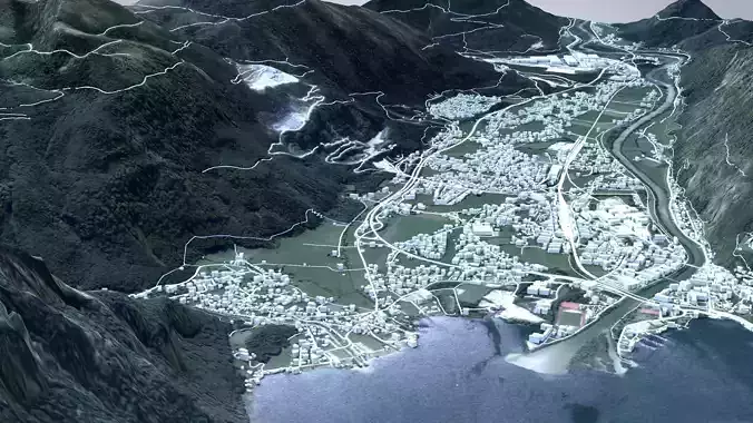 Cityscape Ebensee Austria 3D model