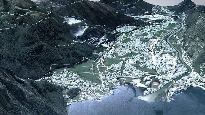 Cityscape Ebensee Austria 3D model