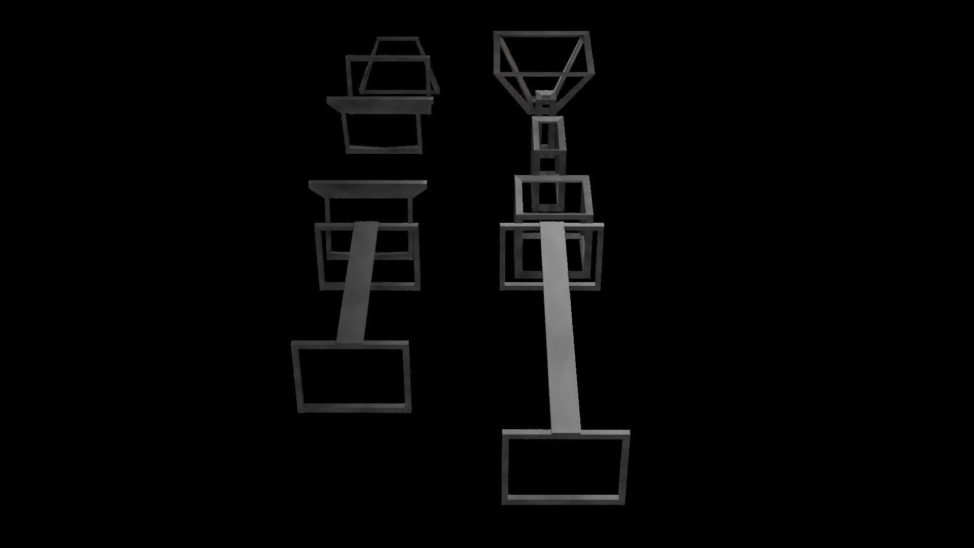 Modern Table Legs minimal set Low-poly 3D model_5