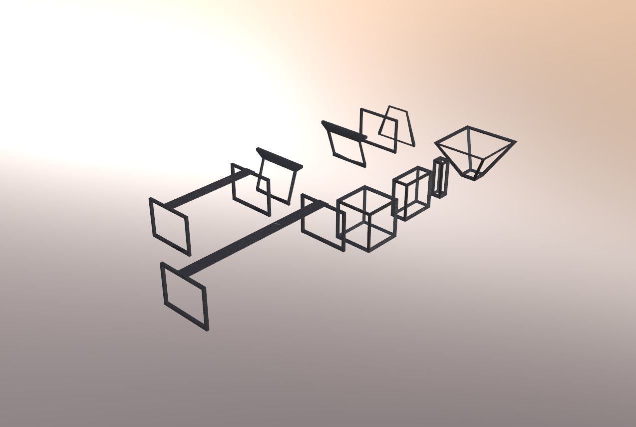 Modern Table Legs minimal set Low-poly 3D model_1