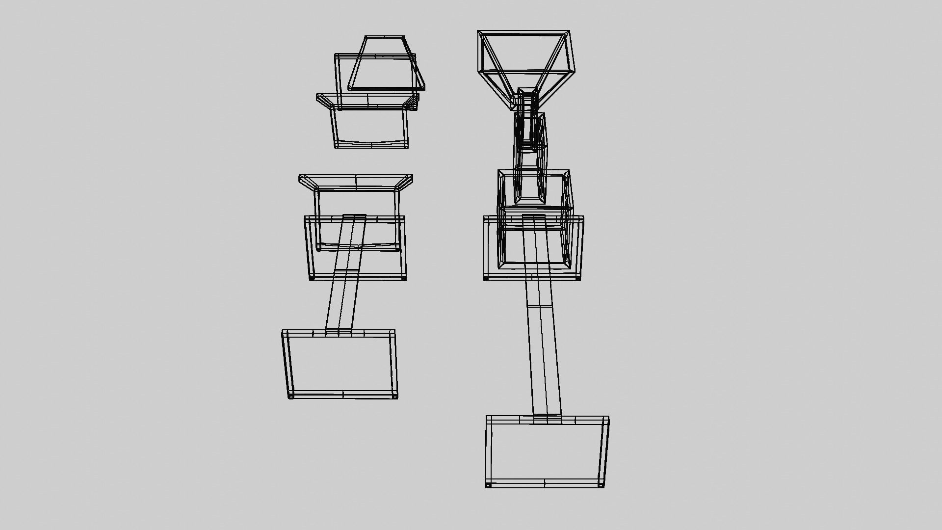 Modern Table Legs minimal set Low-poly 3D model_8