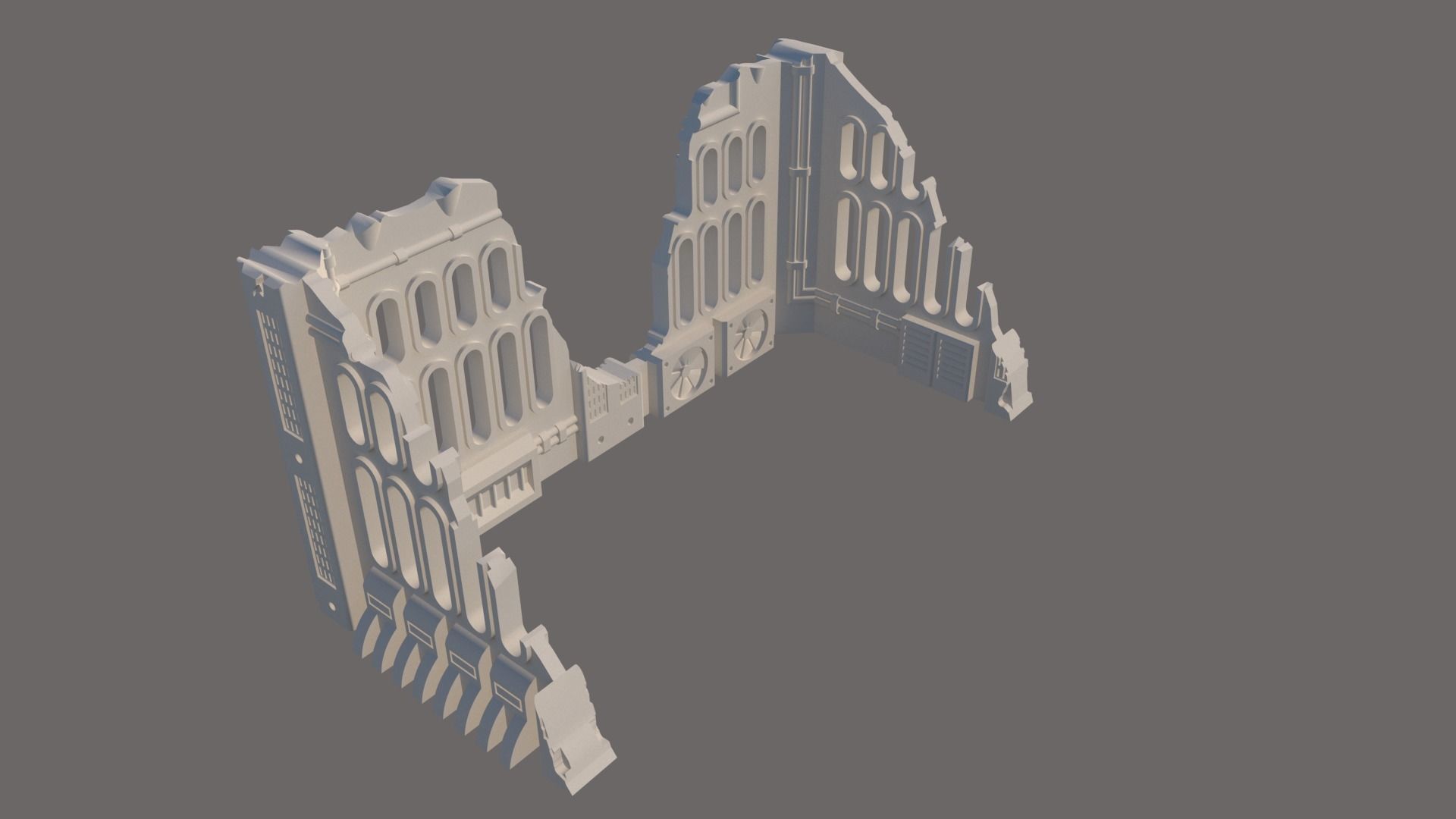 SCI-FI FACTORY RUINS 3D print model_8