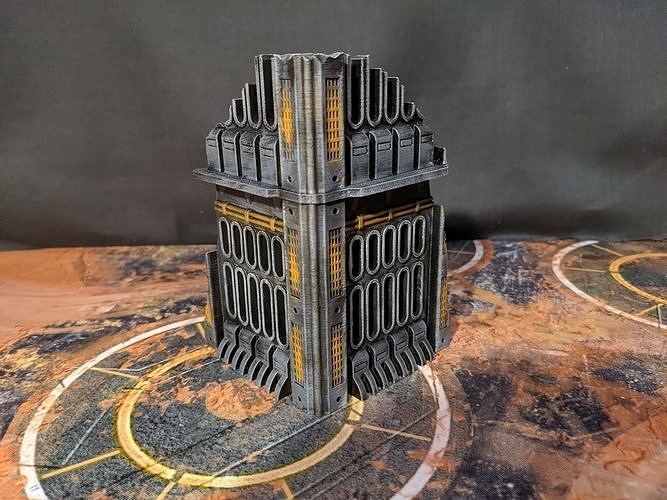 Sci-fi Factory Ruins Sample model Free 3D print model