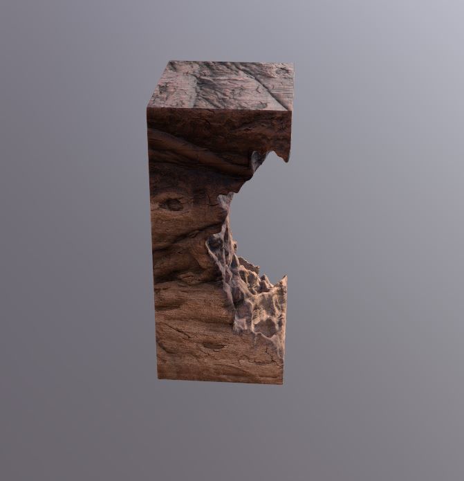 Modern artistic curved wood and resin Wall panel Module 3D model_7