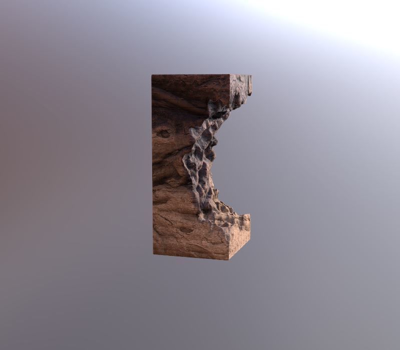 Modern artistic curved wood and resin Wall panel Module 3D model_4