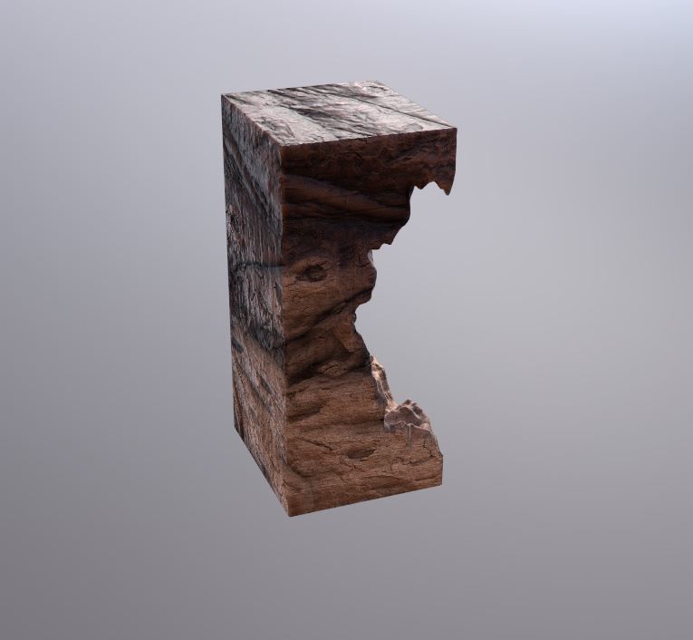 Modern artistic curved wood and resin Wall panel Module 3D model_14