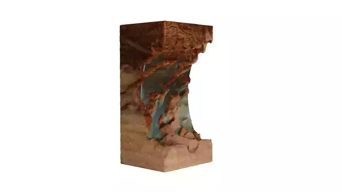 Modern artistic curved wood and resin Wall panel Module 3D model