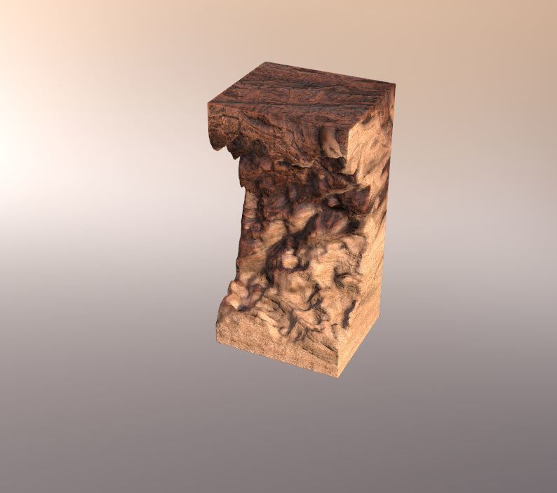 Modern artistic curved wood and resin Wall panel Module 3D model_2