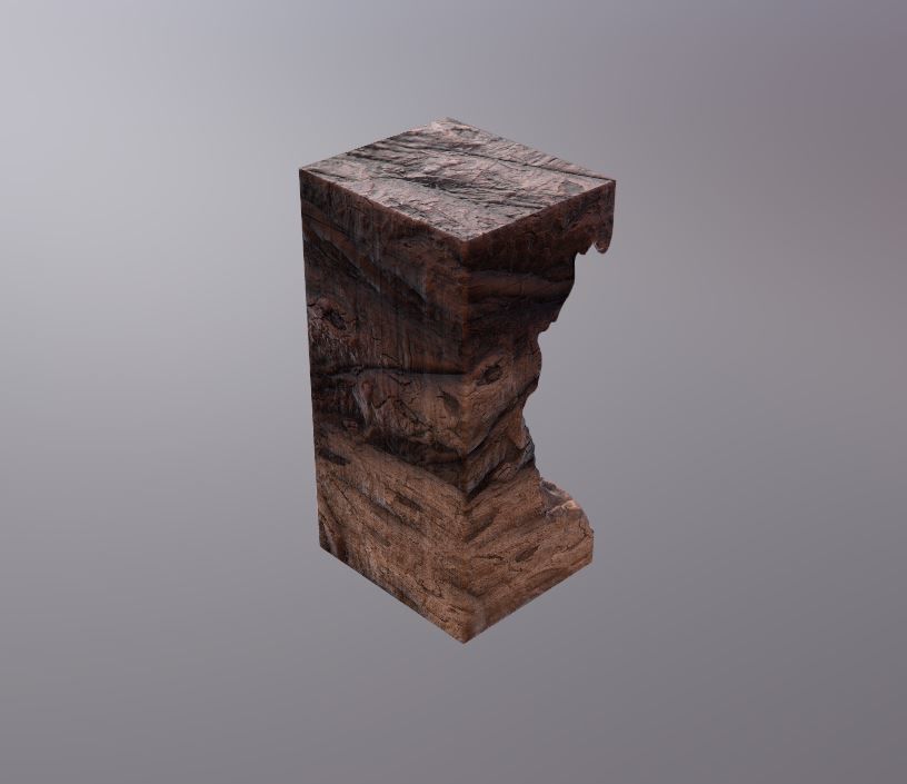 Modern artistic curved wood and resin Wall panel Module 3D model_13