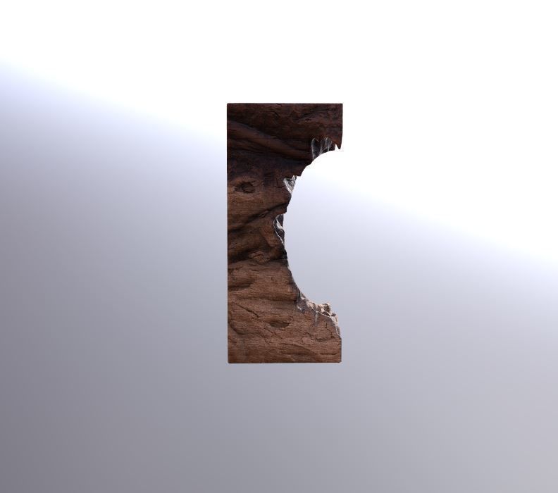 Modern artistic curved wood and resin Wall panel Module 3D model_6