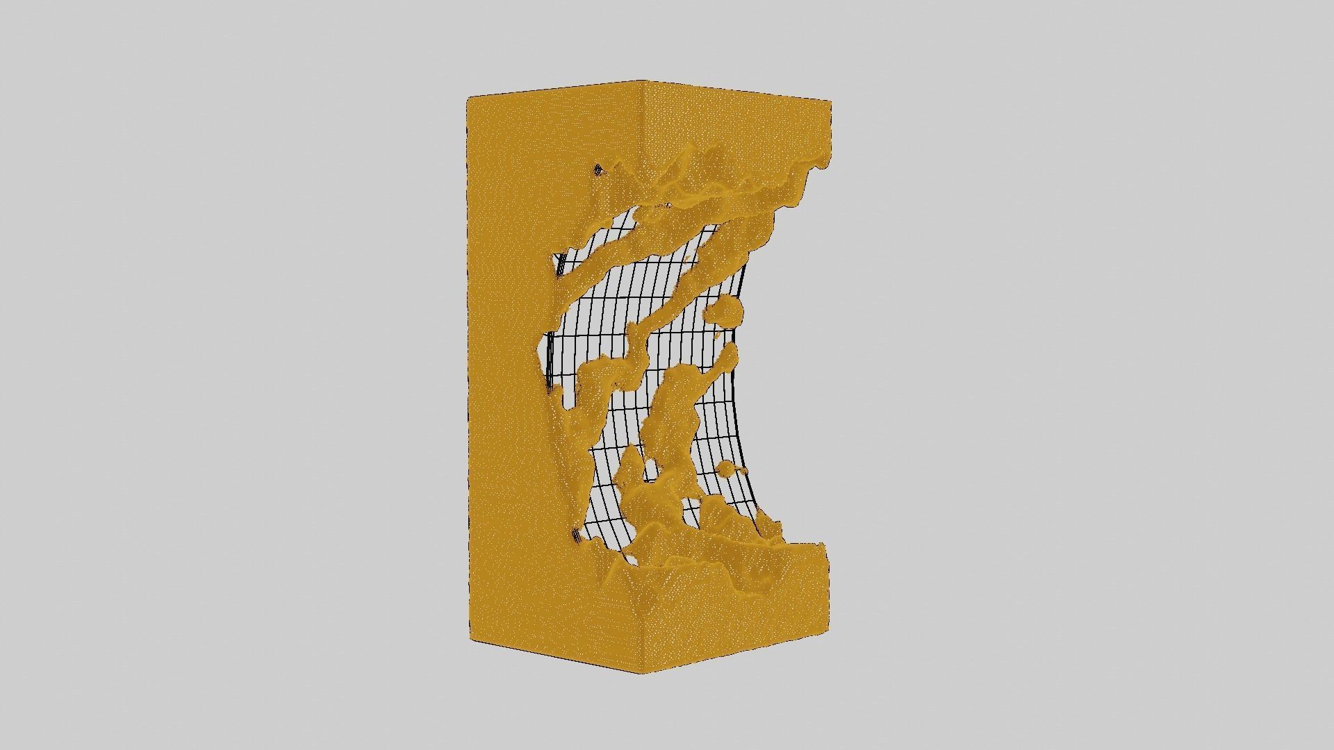 Modern artistic curved wood and resin Wall panel Module 3D model_18