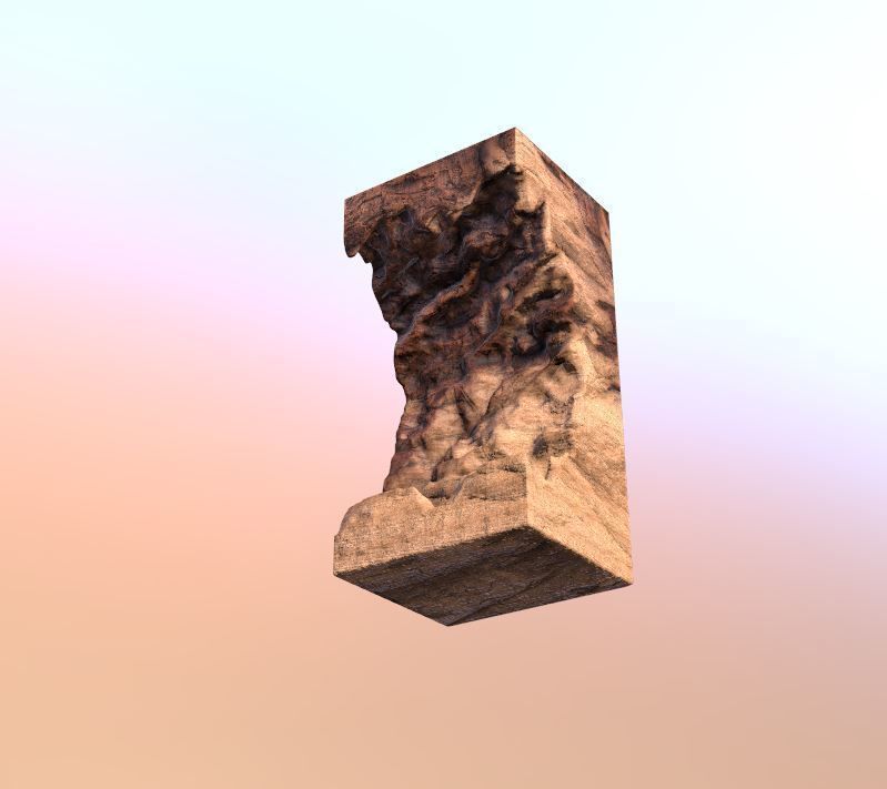 Modern artistic curved wood and resin Wall panel Module 3D model_8