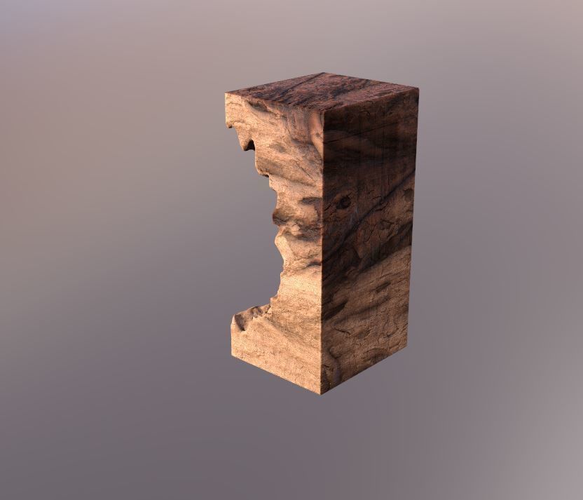 Modern artistic curved wood and resin Wall panel Module 3D model_12