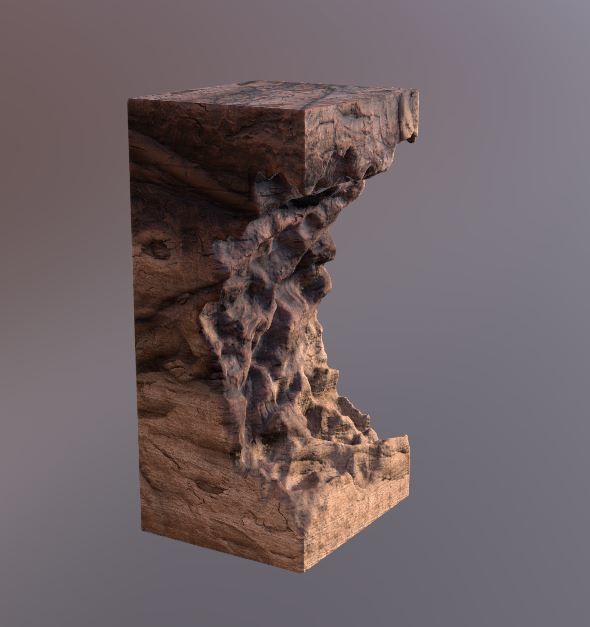 Modern artistic curved wood and resin Wall panel Module 3D model_9