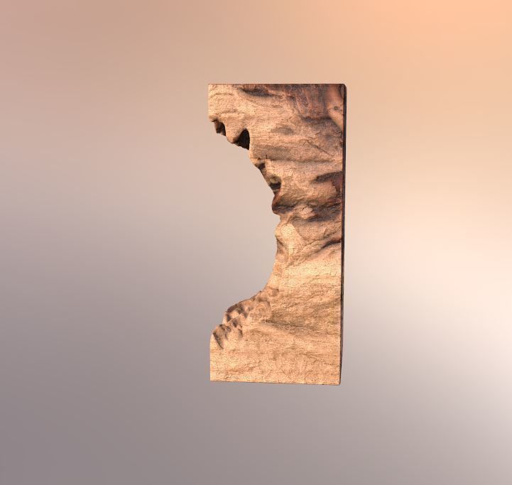 Modern artistic curved wood and resin Wall panel Module 3D model_15