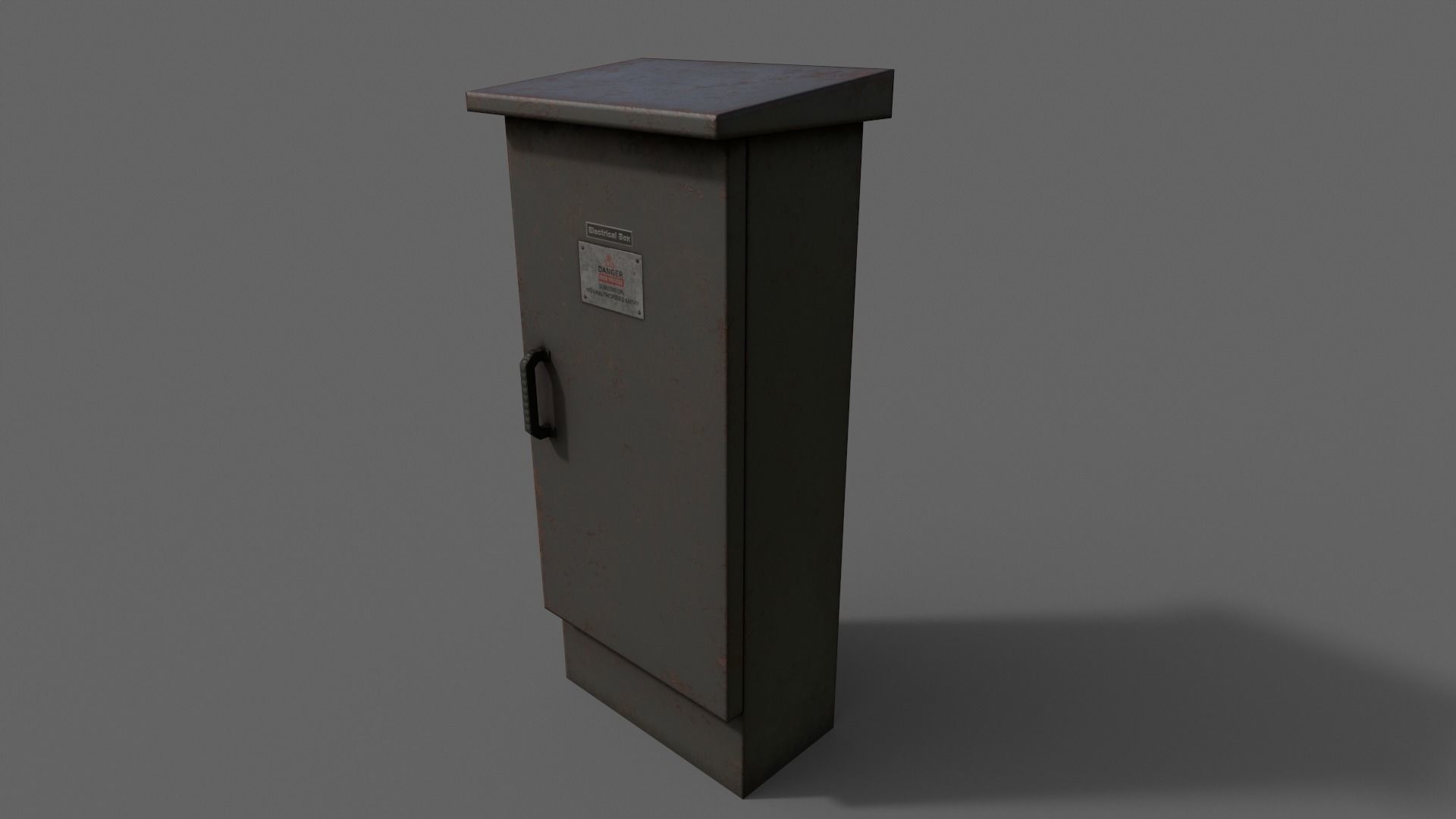 PBR Electric Box Black V5 Low-poly 3D model_14