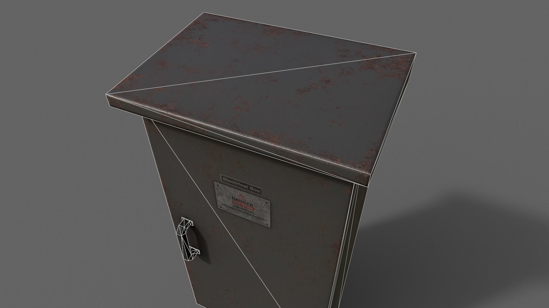 PBR Electric Box Black V5 Low-poly 3D model_19