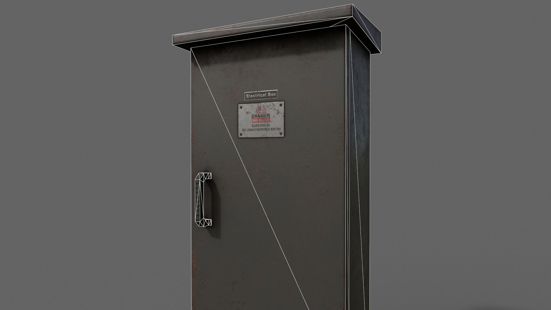 PBR Electric Box Black V5 Low-poly 3D model_17
