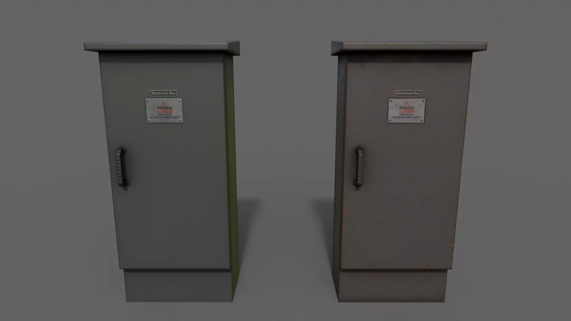 PBR Electric Box Black V5 Low-poly 3D model_0