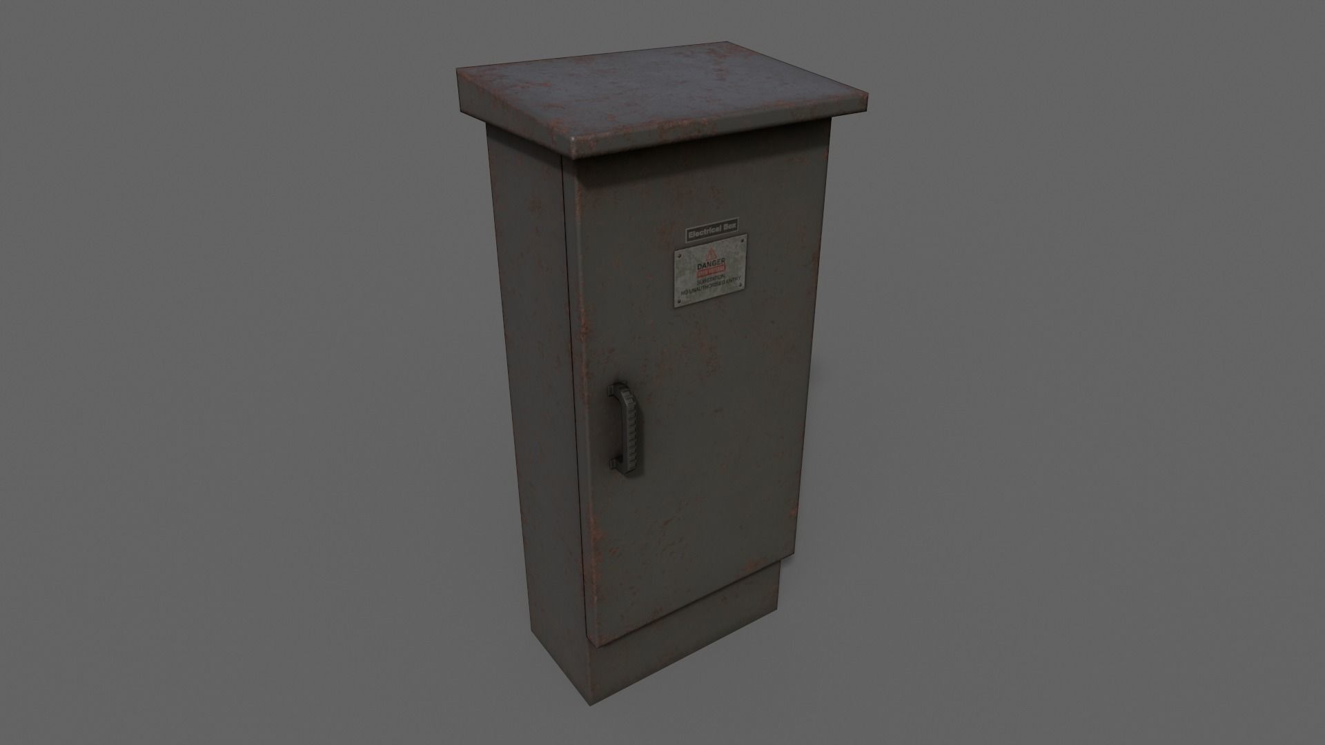 PBR Electric Box Black V5 Low-poly 3D model_9