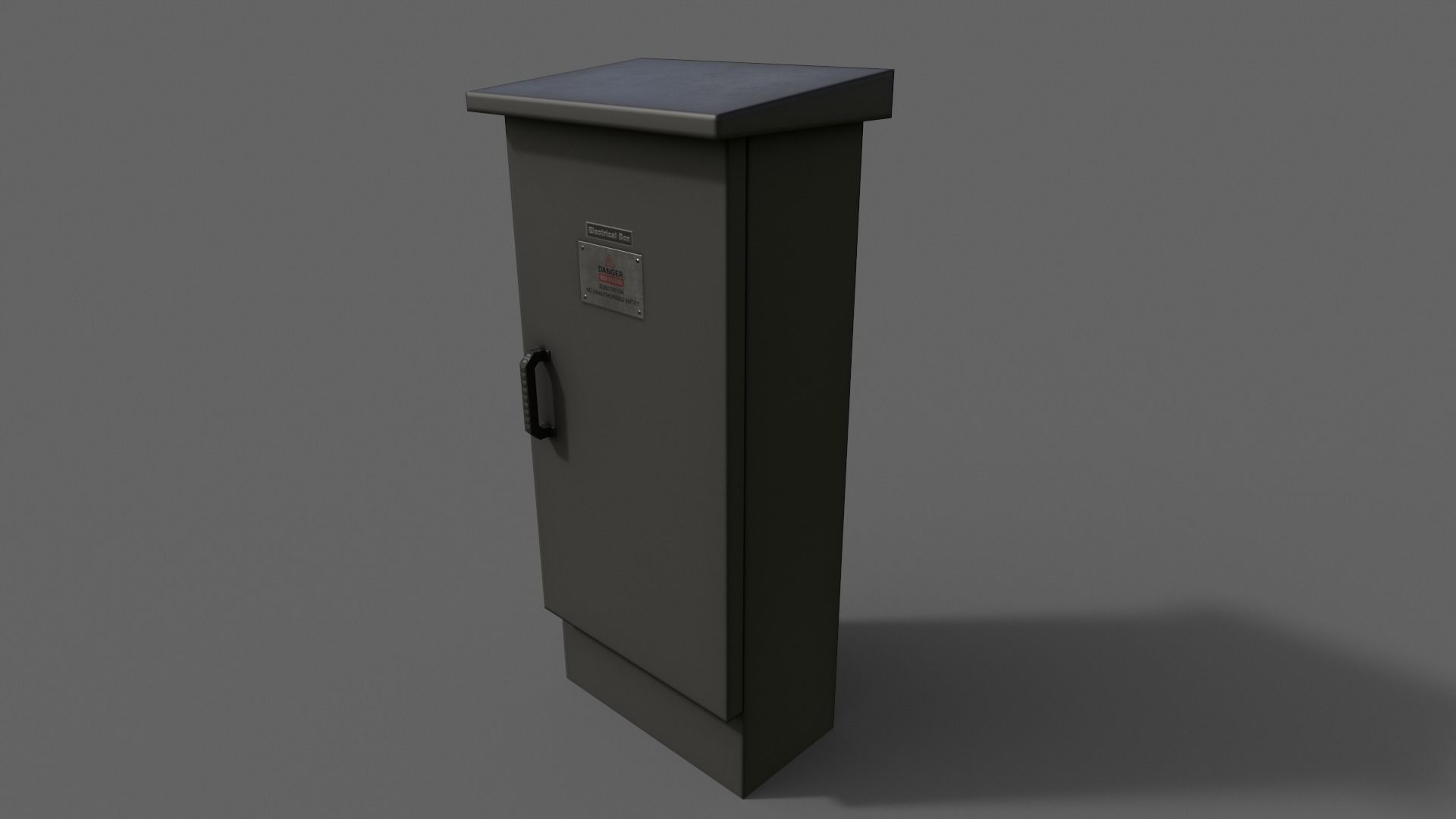 PBR Electric Box Black V5 Low-poly 3D model_7