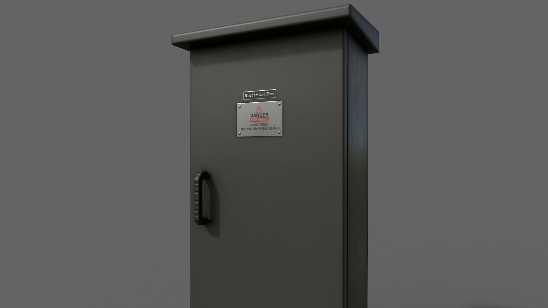 PBR Electric Box Black V5 Low-poly 3D model_3