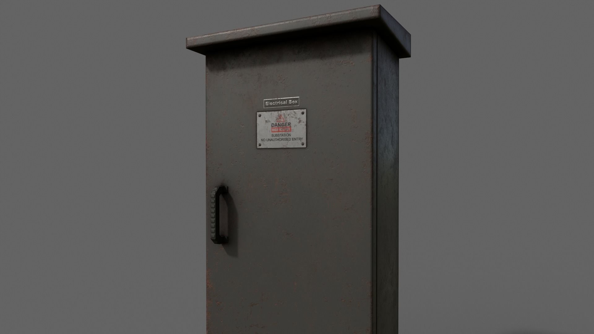 PBR Electric Box Black V5 Low-poly 3D model_10
