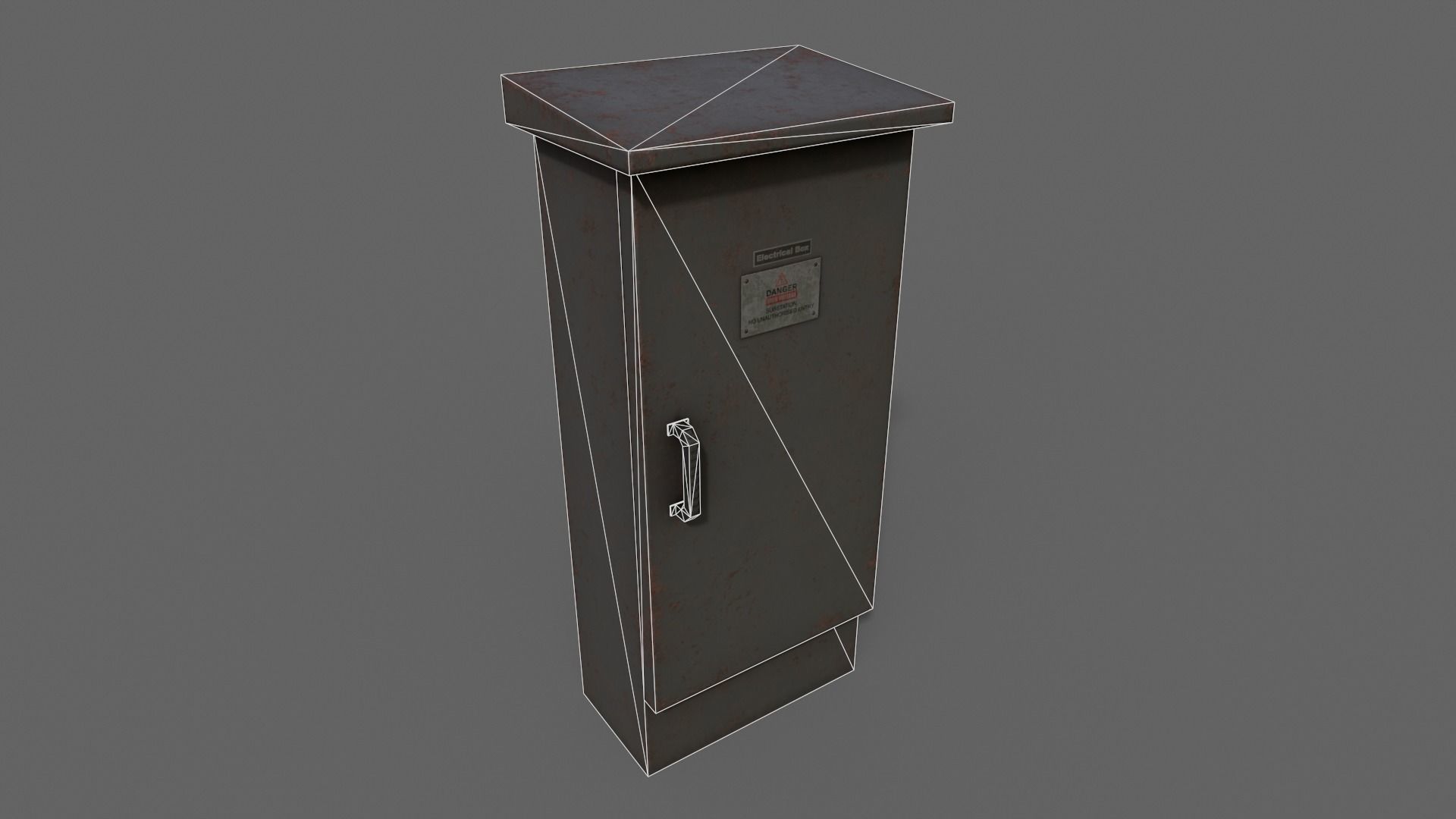 PBR Electric Box Black V5 Low-poly 3D model_16